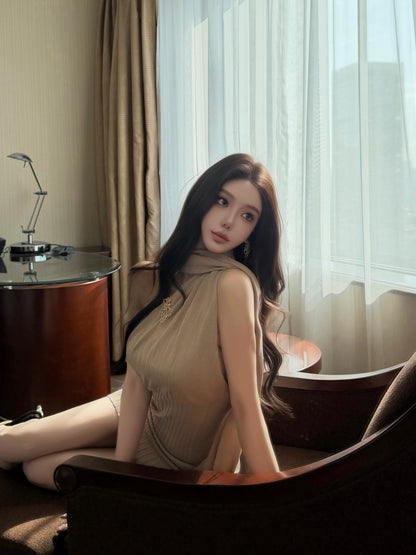 OFF SHOULDER KNIT MINI DRESS