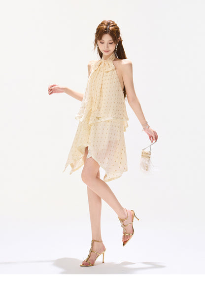 GOLDEN RIBBON MUSE DRESS