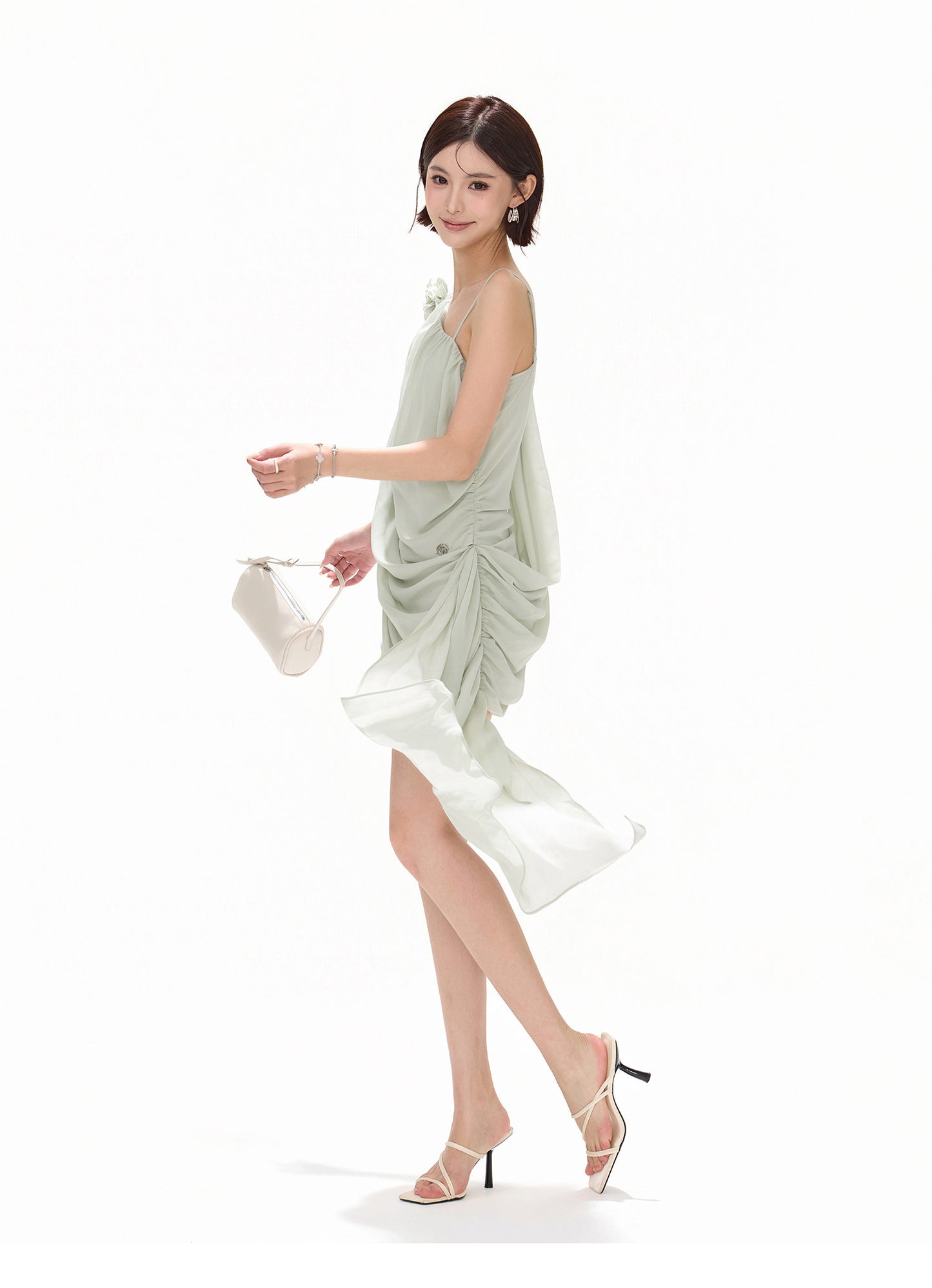 FLORAL ASYMMETRIC MINI DRESS