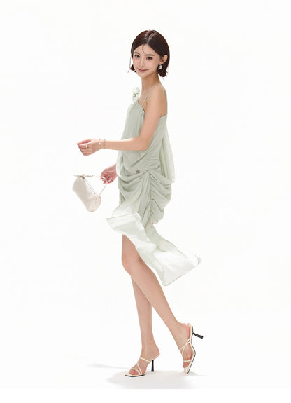 FLORAL ASYMMETRIC MINI DRESS