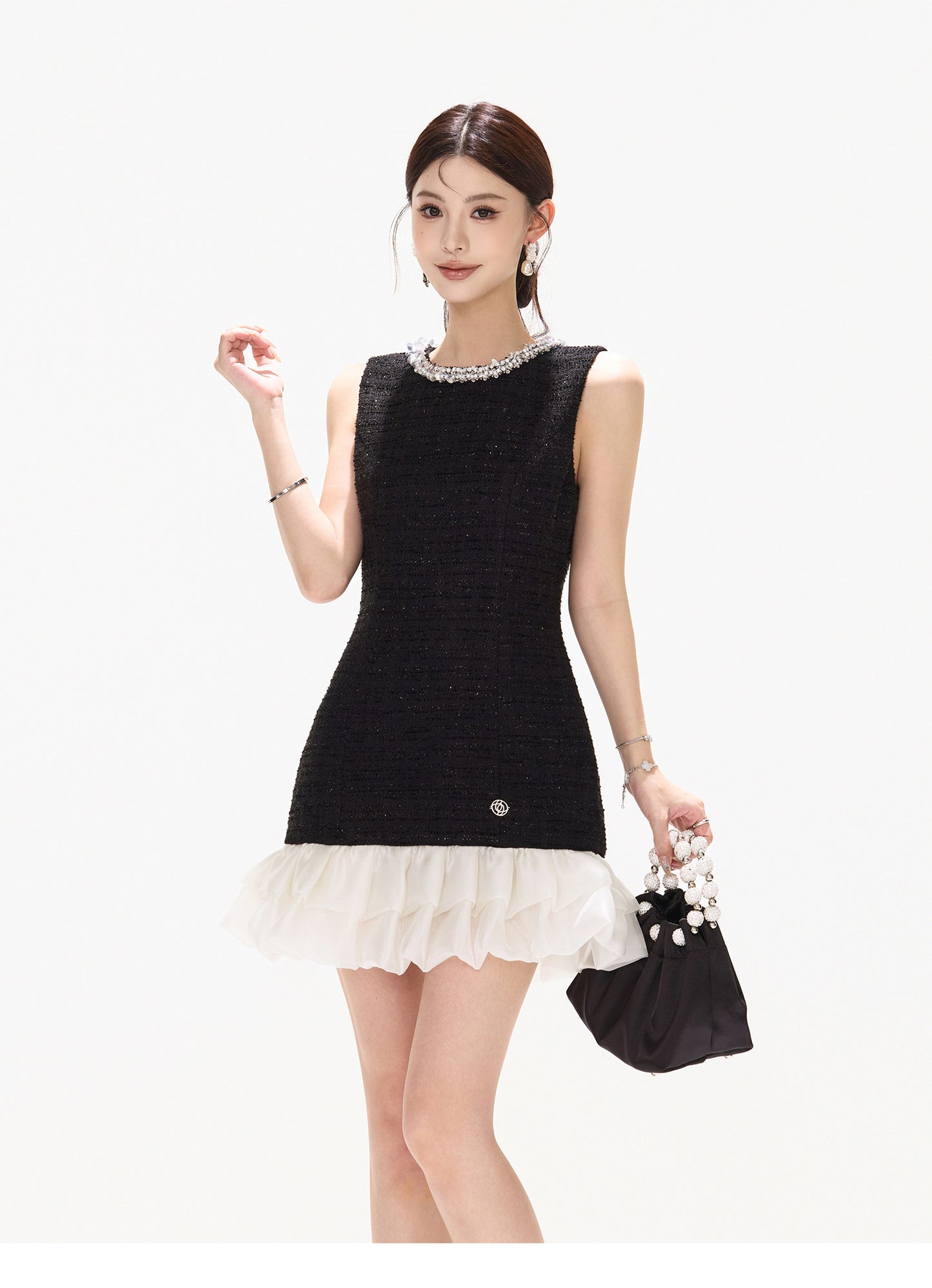 CHIC SEQUIN RUFFLE MINI DRESS