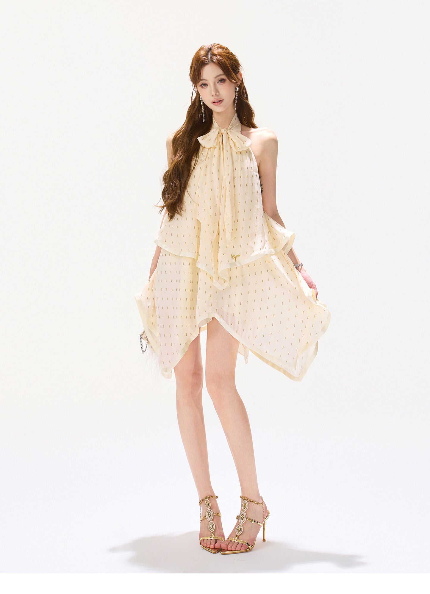 GOLDEN RIBBON MUSE DRESS