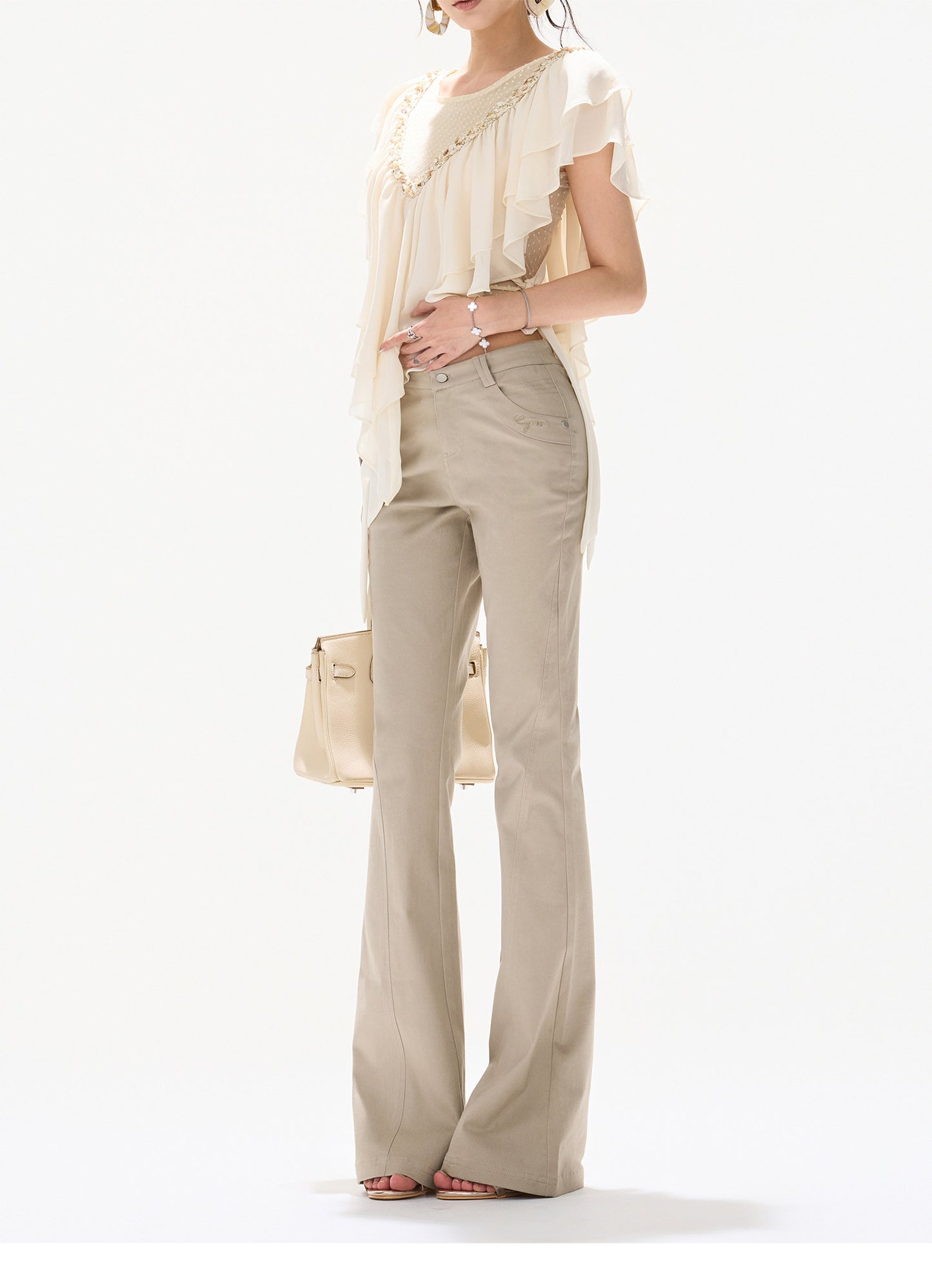 BEADED DRAPE TOP FLARE SET