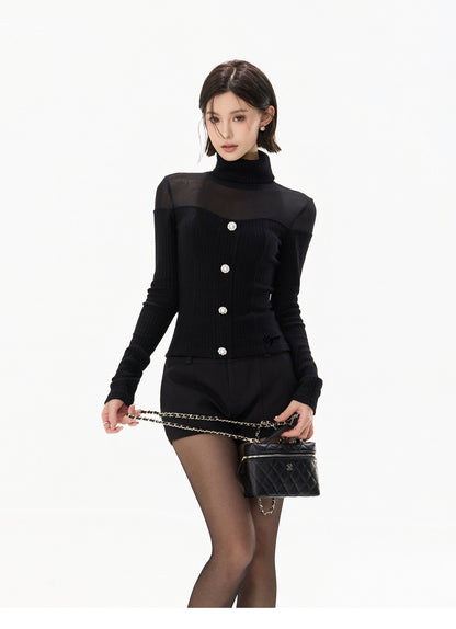 SHEER KNIT & BELTED SKIRT SET