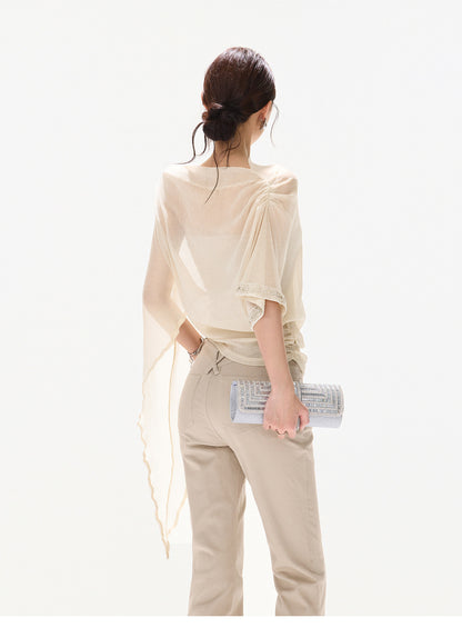 BEADED DRAPE TOP FLARE SET