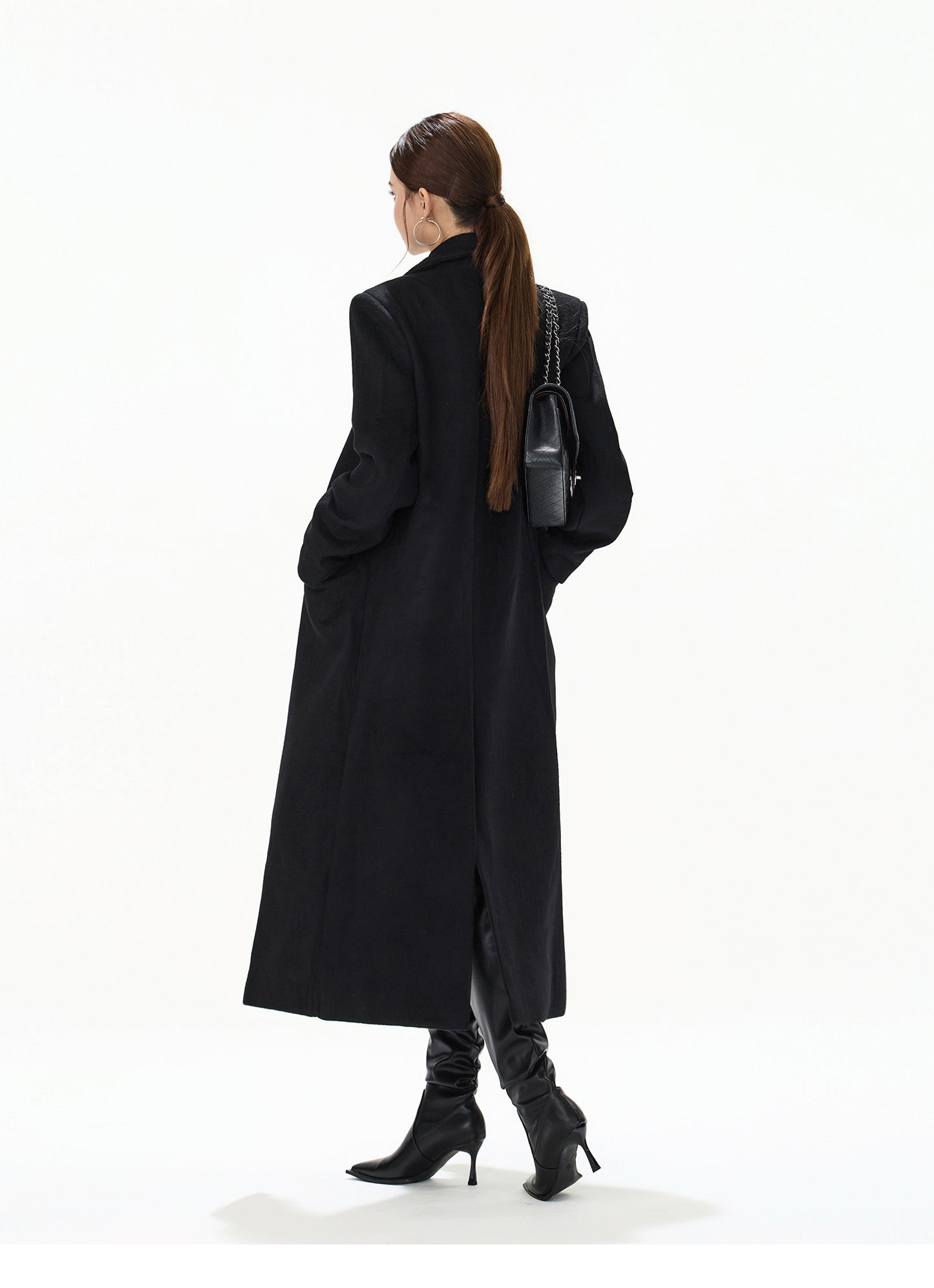 RHINESTONE WOOL OVERSIZED COAT