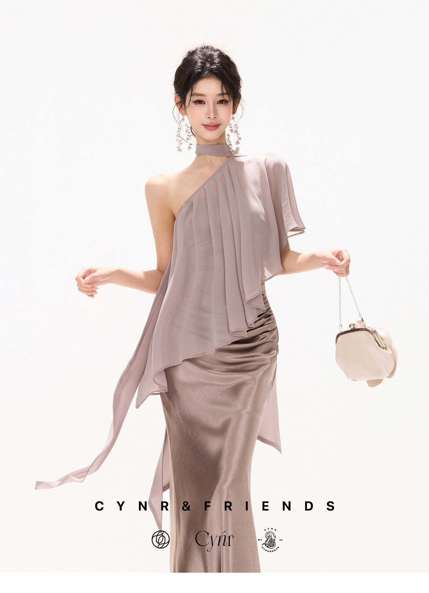 VIOLET DRAPED MERMAID SET