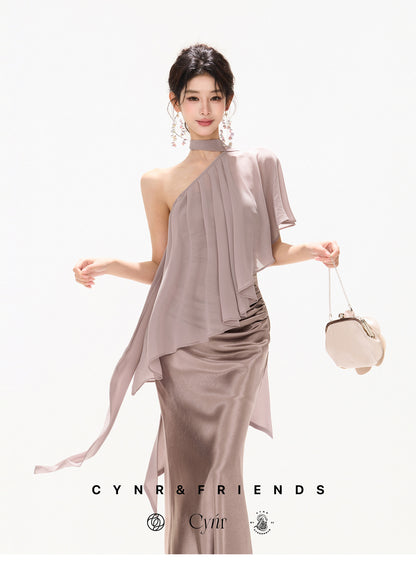 VIOLET DRAPED MERMAID SET