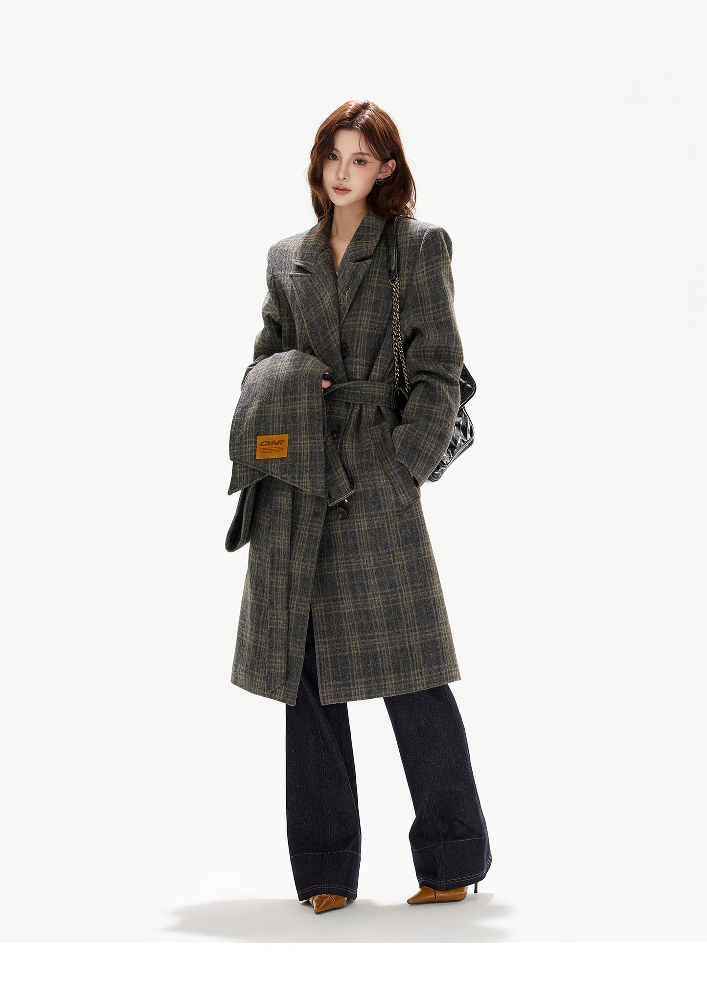 BRITISH-STYLE DETACHABLE-SCARF WOOL OVERCOAT
