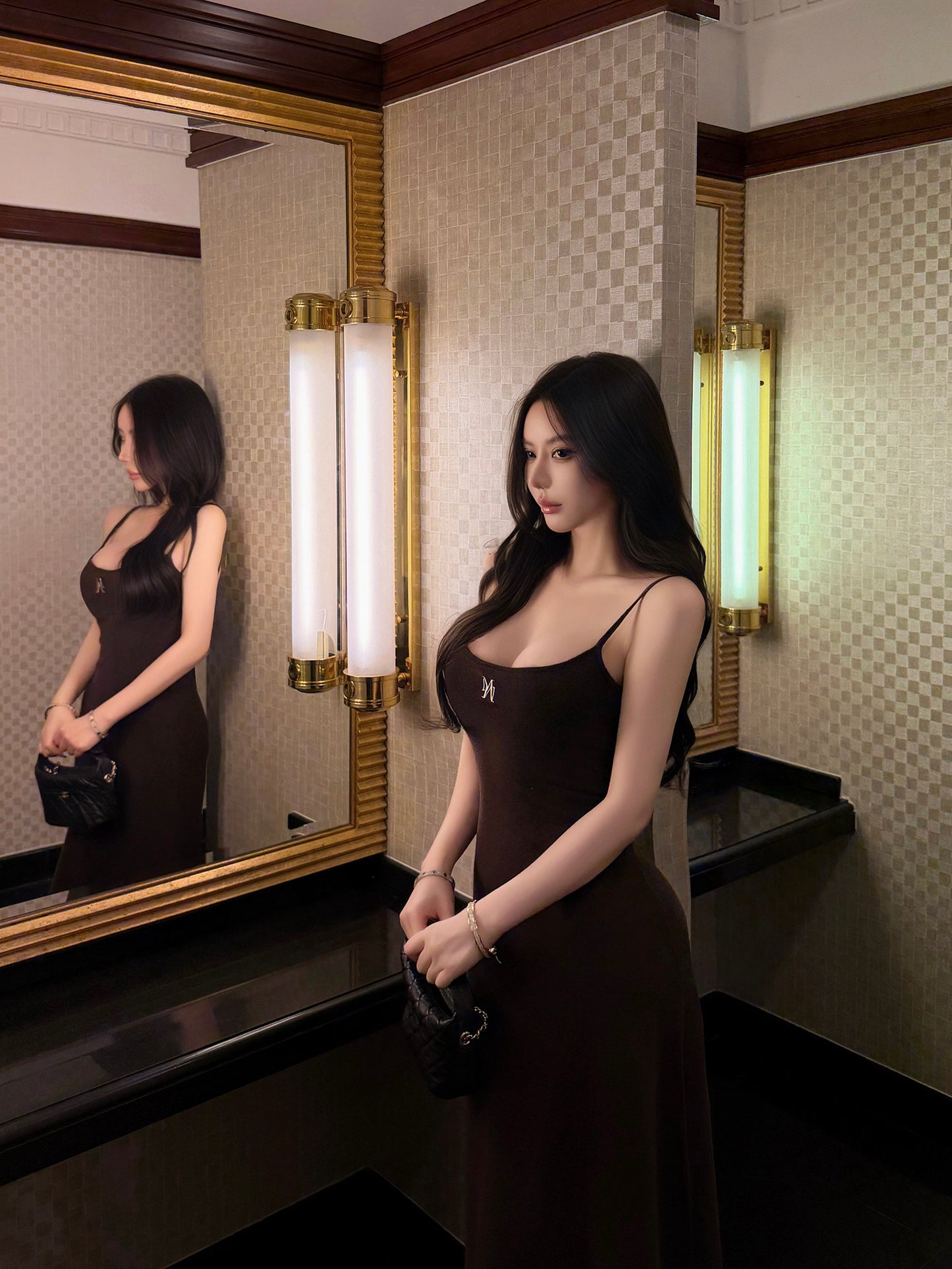 LAYERED KNIT CAMI DRESS SET