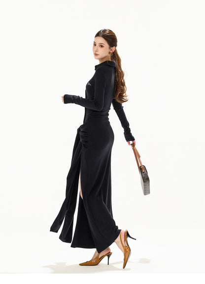 ELEGANT HIGH SLIT STRAPPY SLIM FIT ONE-PIECE