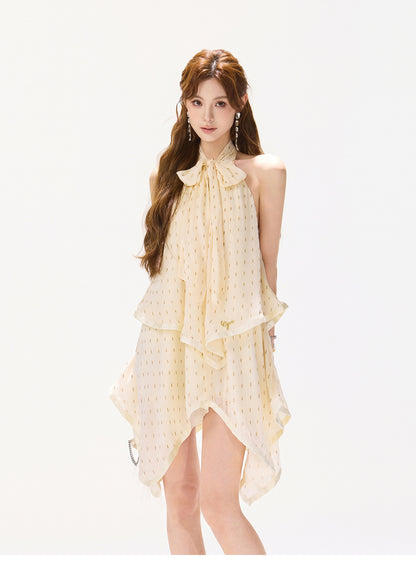 GOLDEN RIBBON MUSE DRESS