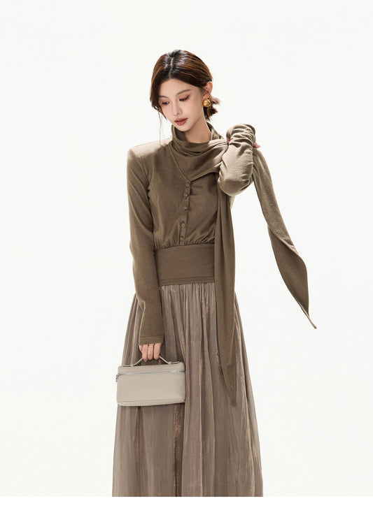 DRAPED LAYER GLOW DRESS