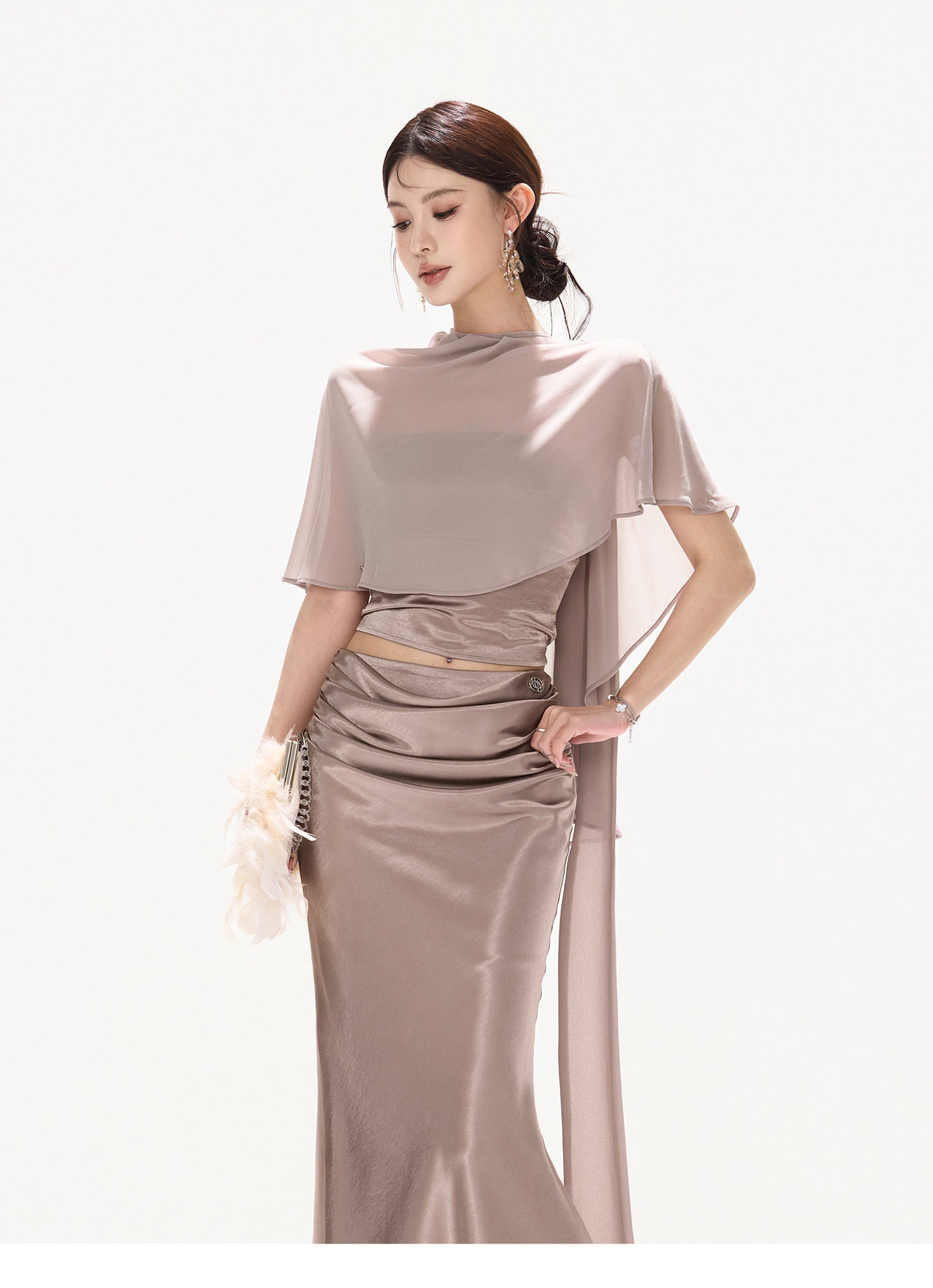 VIOLET DRAPED MERMAID SET