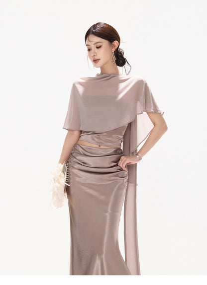 VIOLET DRAPED MERMAID SET