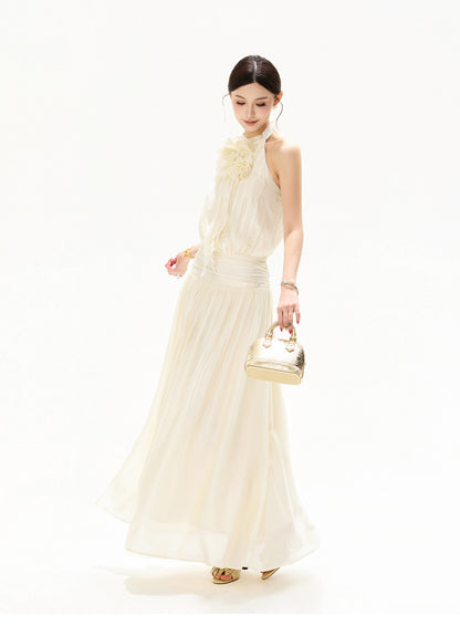 【日本在庫 】FLORAL HALTER CHIFFON MUSE DRESS