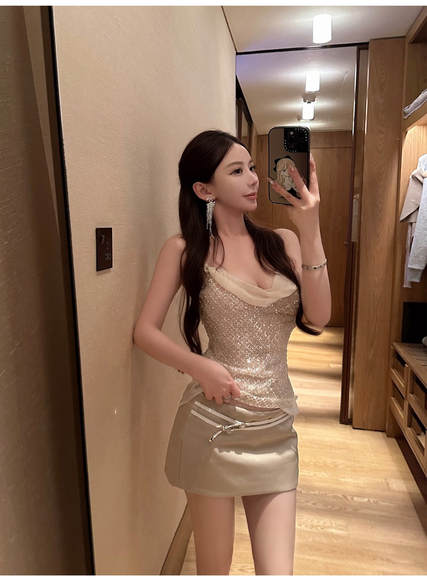 ROMANTIC GLOSSY BELTED SET