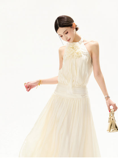 【日本在庫 】FLORAL HALTER CHIFFON MUSE DRESS