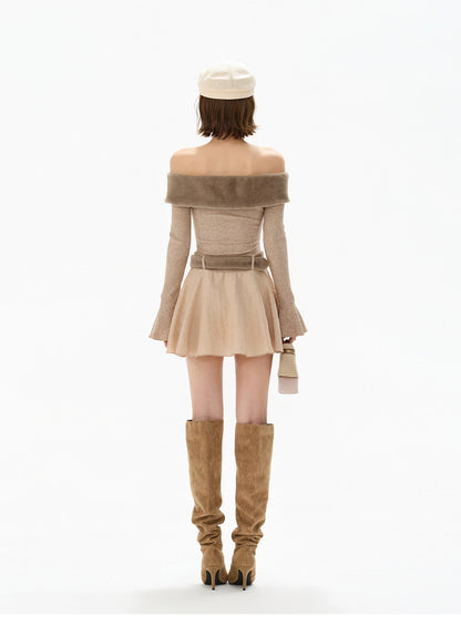 RETRO LADY ECO FUR KNIT DRESS