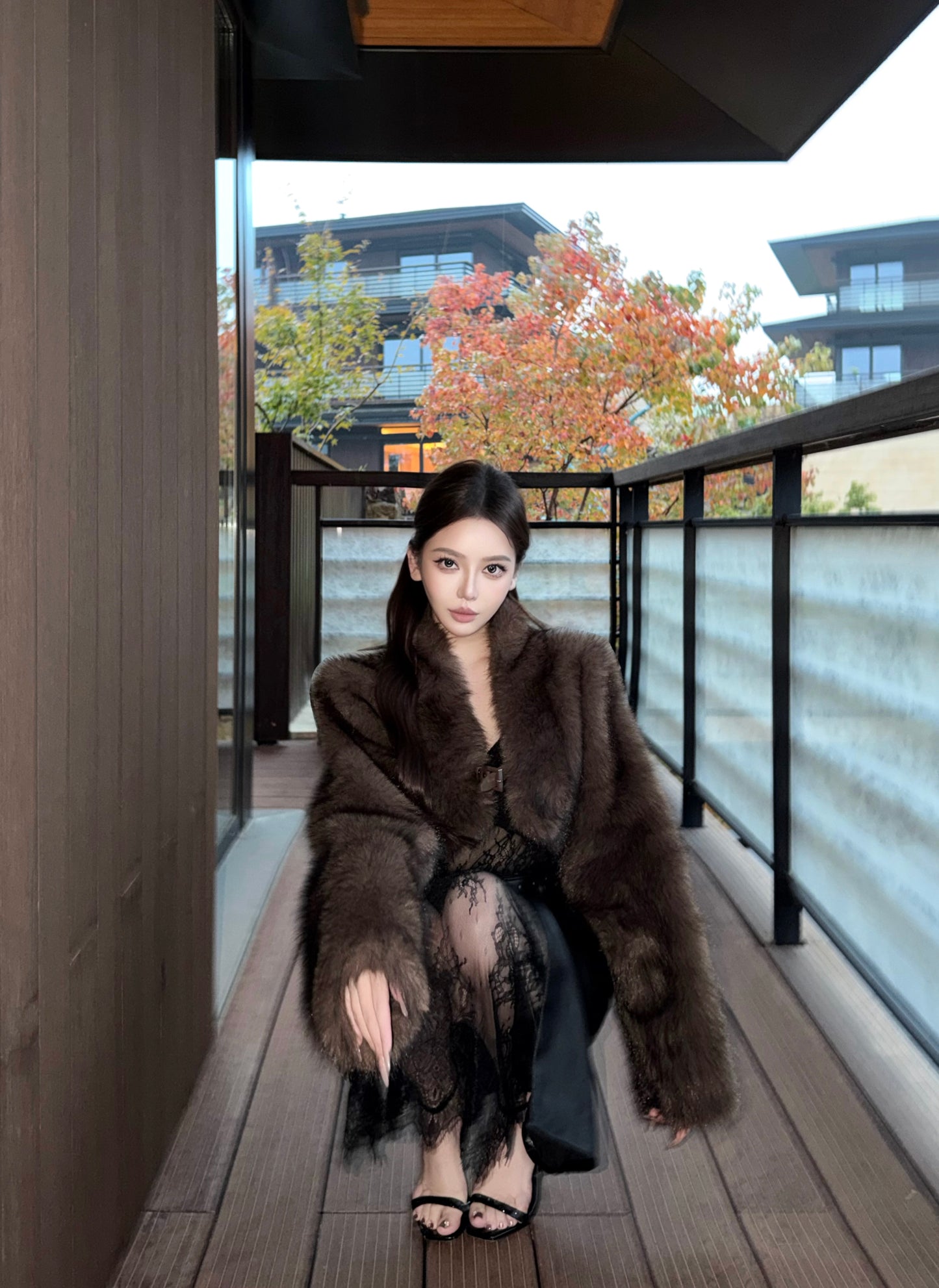 ELEGANT LACE V-NECK SLIM LONG DRESS