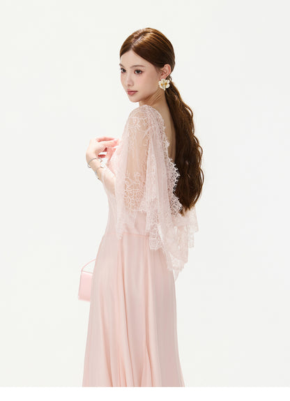 BLUSH FLORAL LACE DRESS
