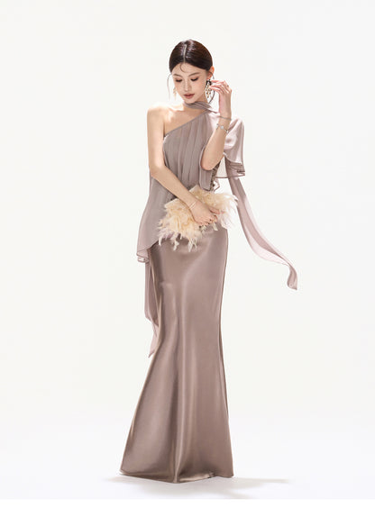 VIOLET DRAPED MERMAID SET