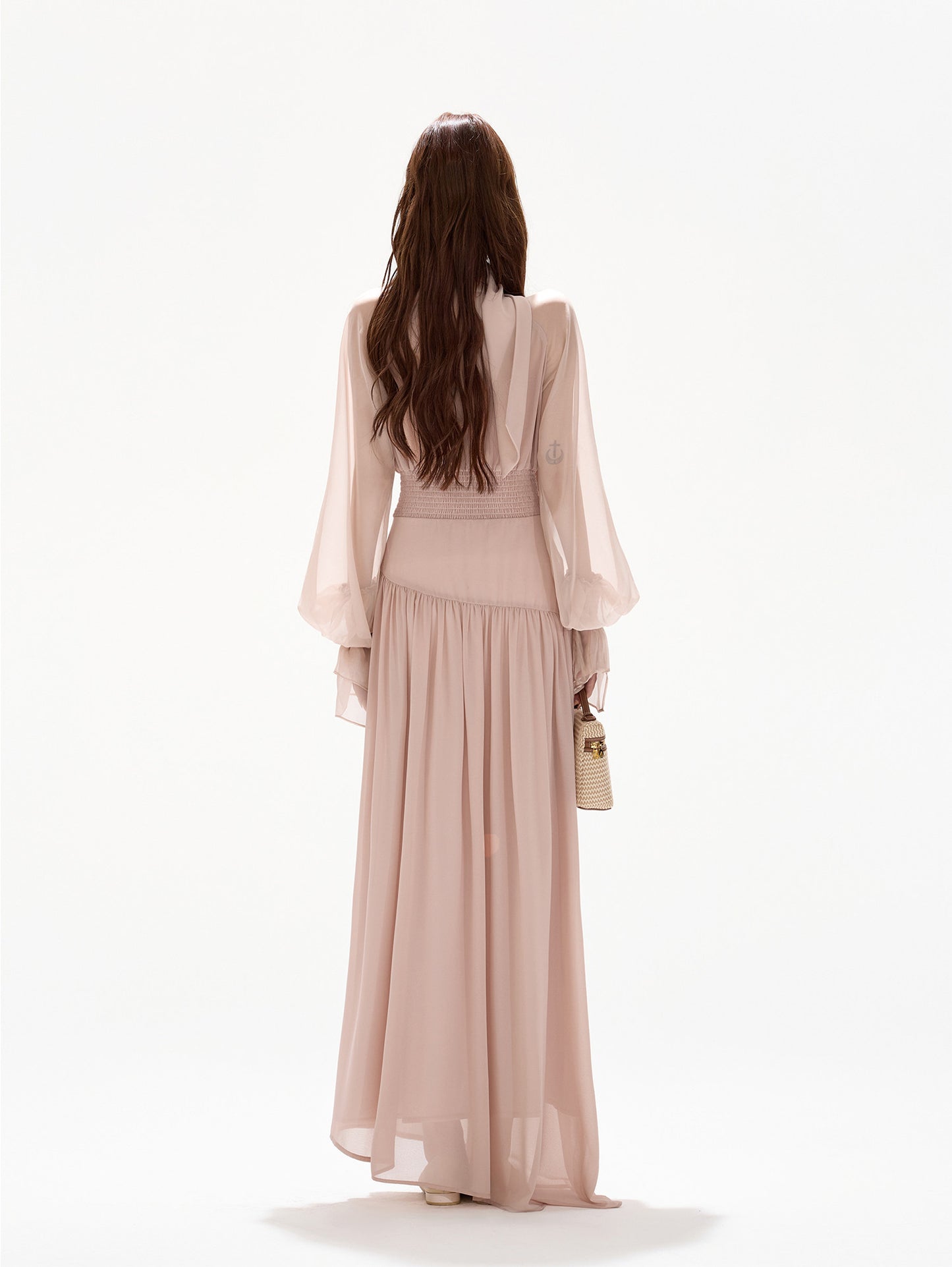 ROMANTIC FRENCH CHIFFON MAXI DRESS