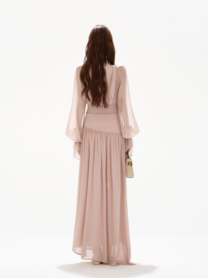 ROMANTIC FRENCH CHIFFON MAXI DRESS