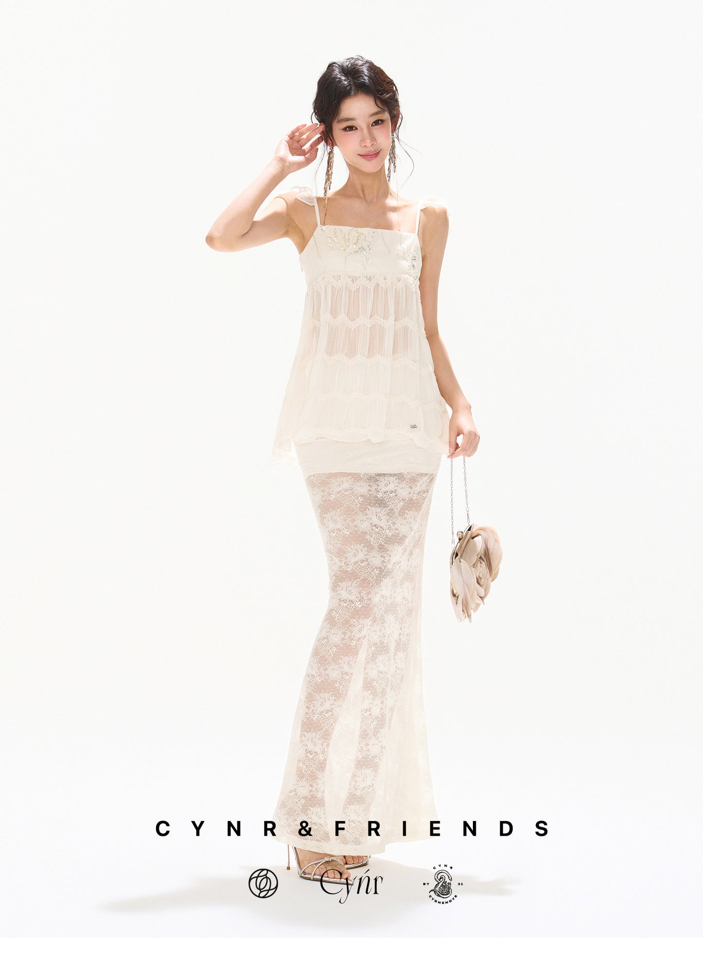 SEQUIN MESH SKIRT SET
