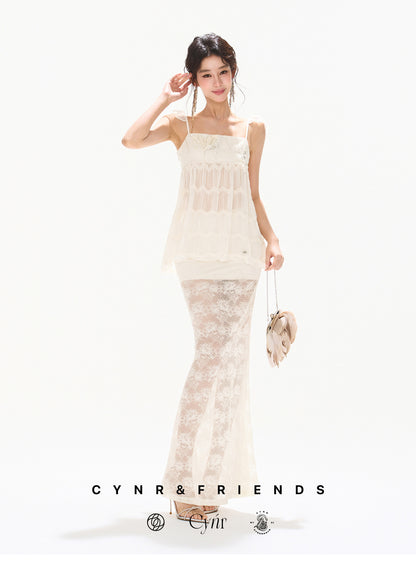SEQUIN MESH SKIRT SET