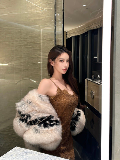 FRENCH TEXTURED CAMI WAISTED DRESS