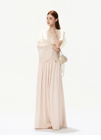 LACE SATIN MAXI DRESS