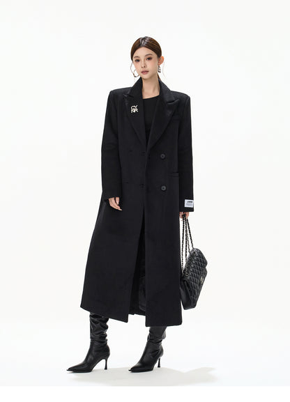RHINESTONE WOOL OVERSIZED COAT