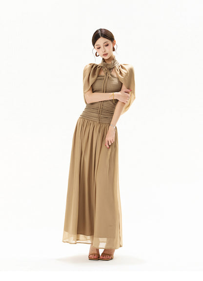 【日本在庫 】FRENCH HALTER MAXI DRESS