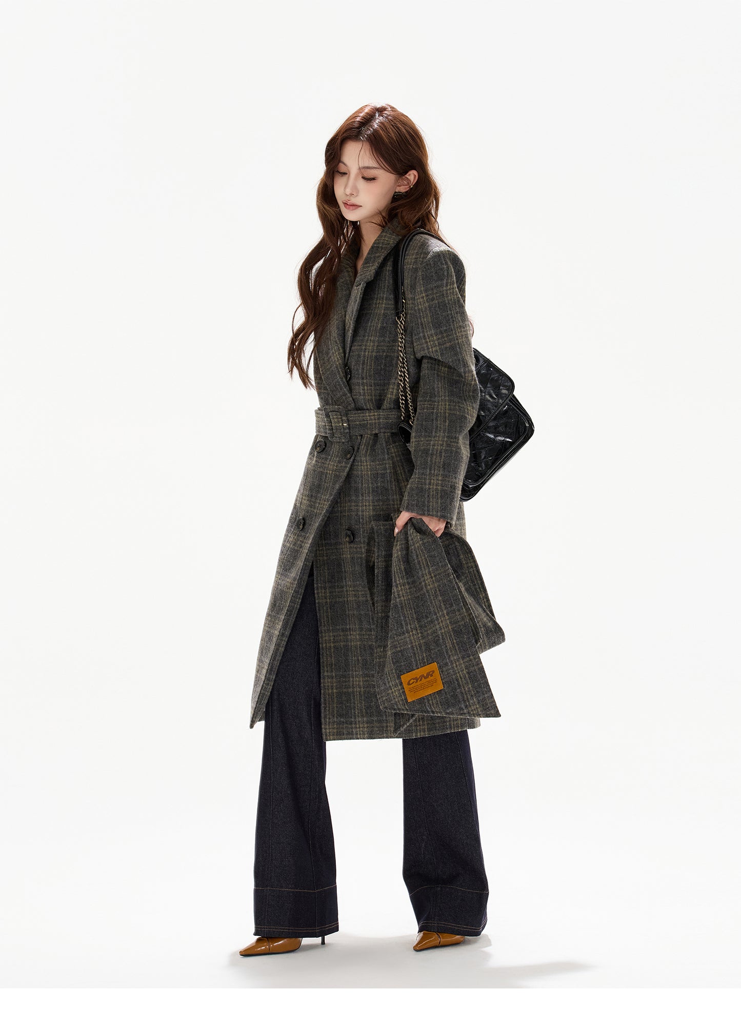 BRITISH-STYLE DETACHABLE-SCARF WOOL OVERCOAT