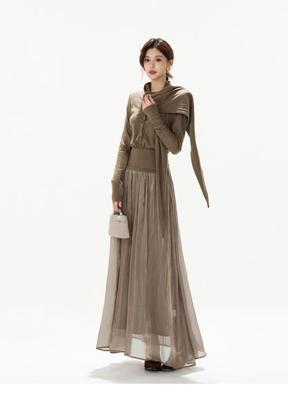 DRAPED LAYER GLOW DRESS