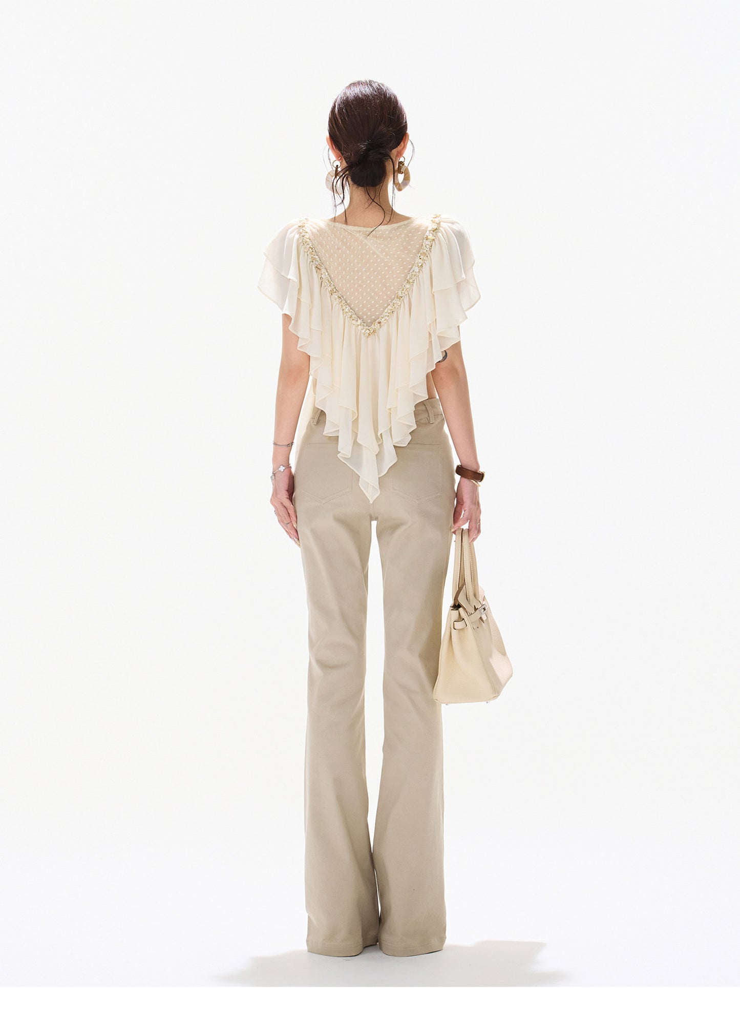 BEADED CAPE CHIFFON TOP