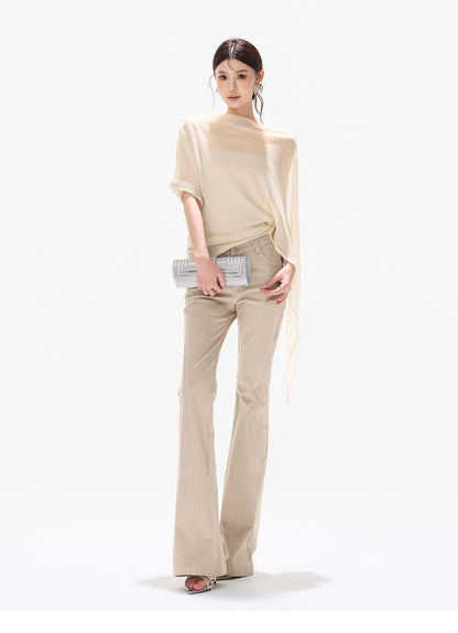 BEADED DRAPE TOP FLARE SET