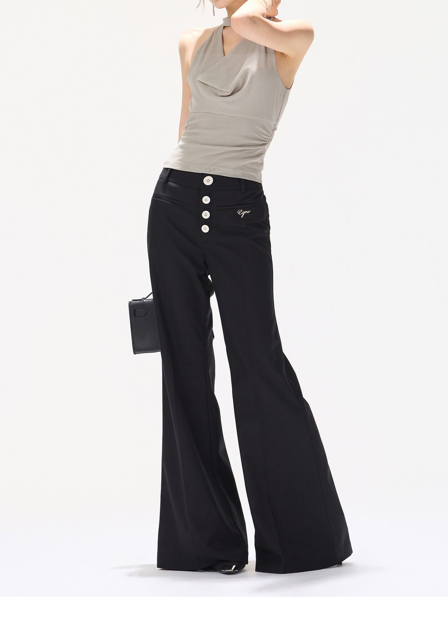 NOIR FLARE TROUSERS