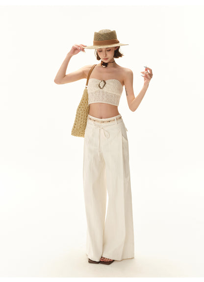 3D TEXTURED KNIT STRAPLESS CROP TOP