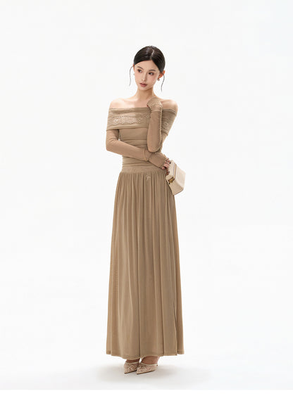 MIST LACE OFF SHOULDER DRESS