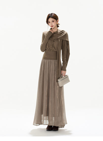 DRAPED LAYER GLOW DRESS