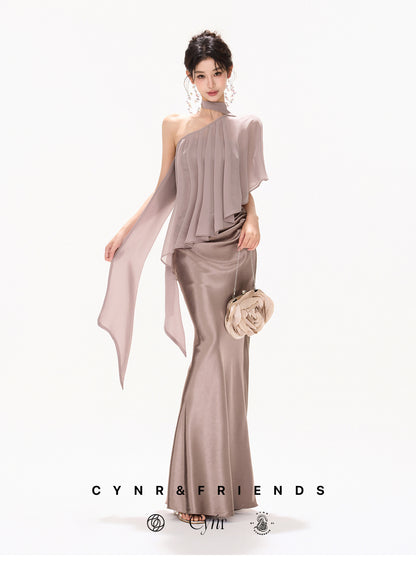 VIOLET DRAPED MERMAID SET