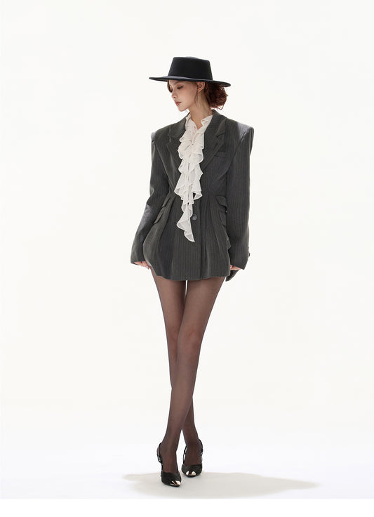 OLD MONEY AESTHETIC X-SHAPED DOUBLE-BREASTED SUIT