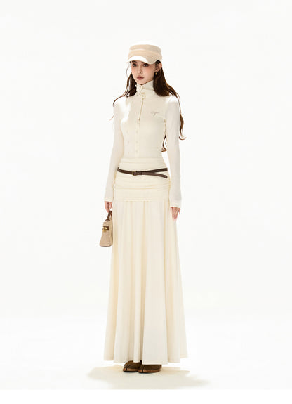 FRENCH WOOL KNIT MAXI DRESS