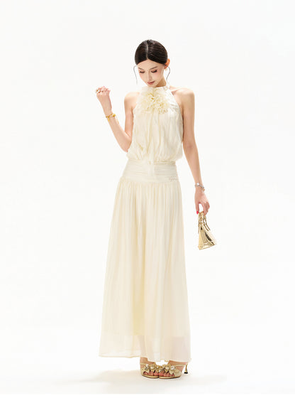 【日本在庫 】FLORAL HALTER CHIFFON MUSE DRESS