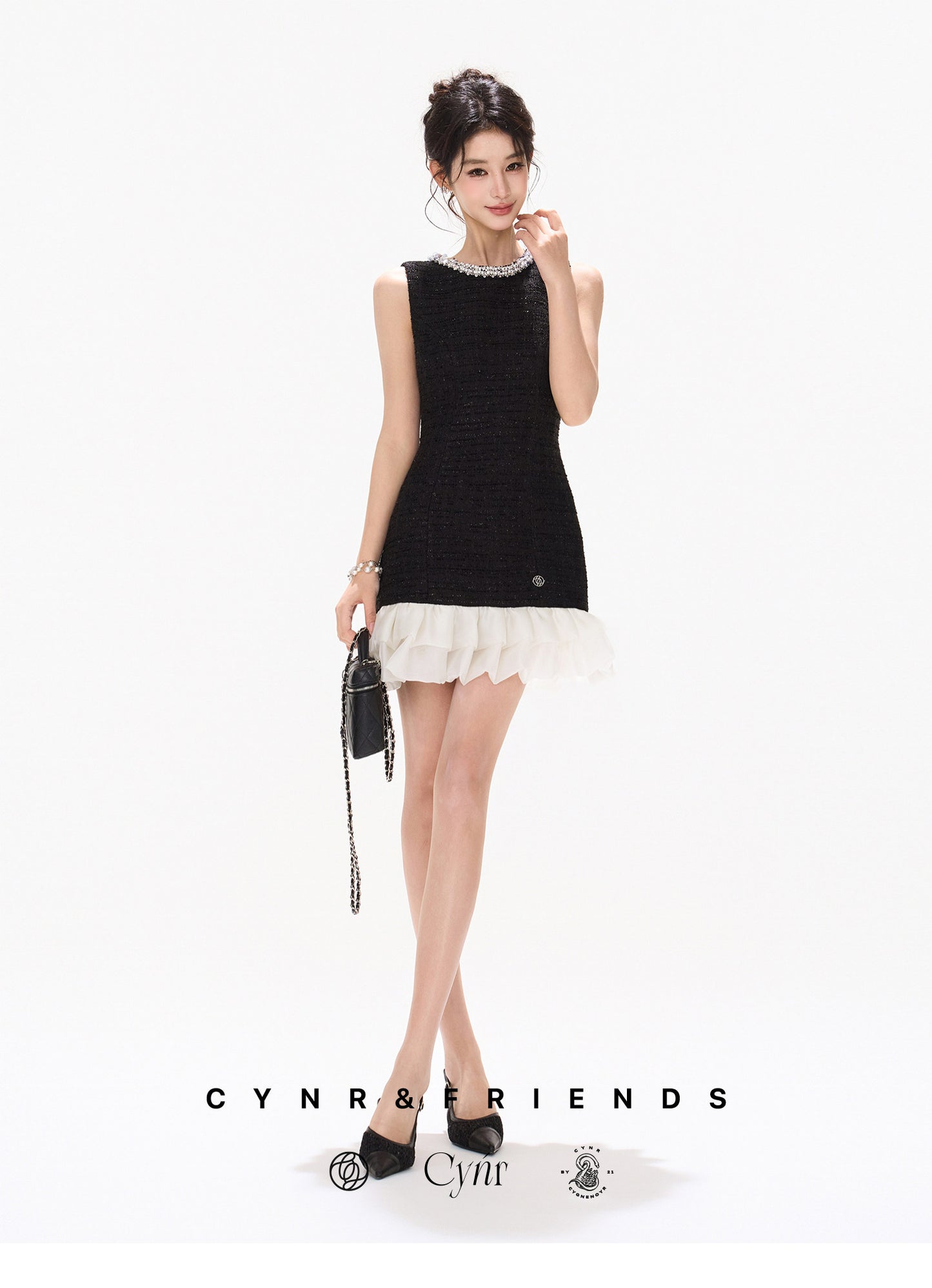 CHIC SEQUIN RUFFLE MINI DRESS