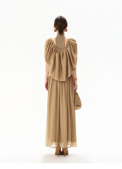 【日本在庫 】FRENCH HALTER MAXI DRESS