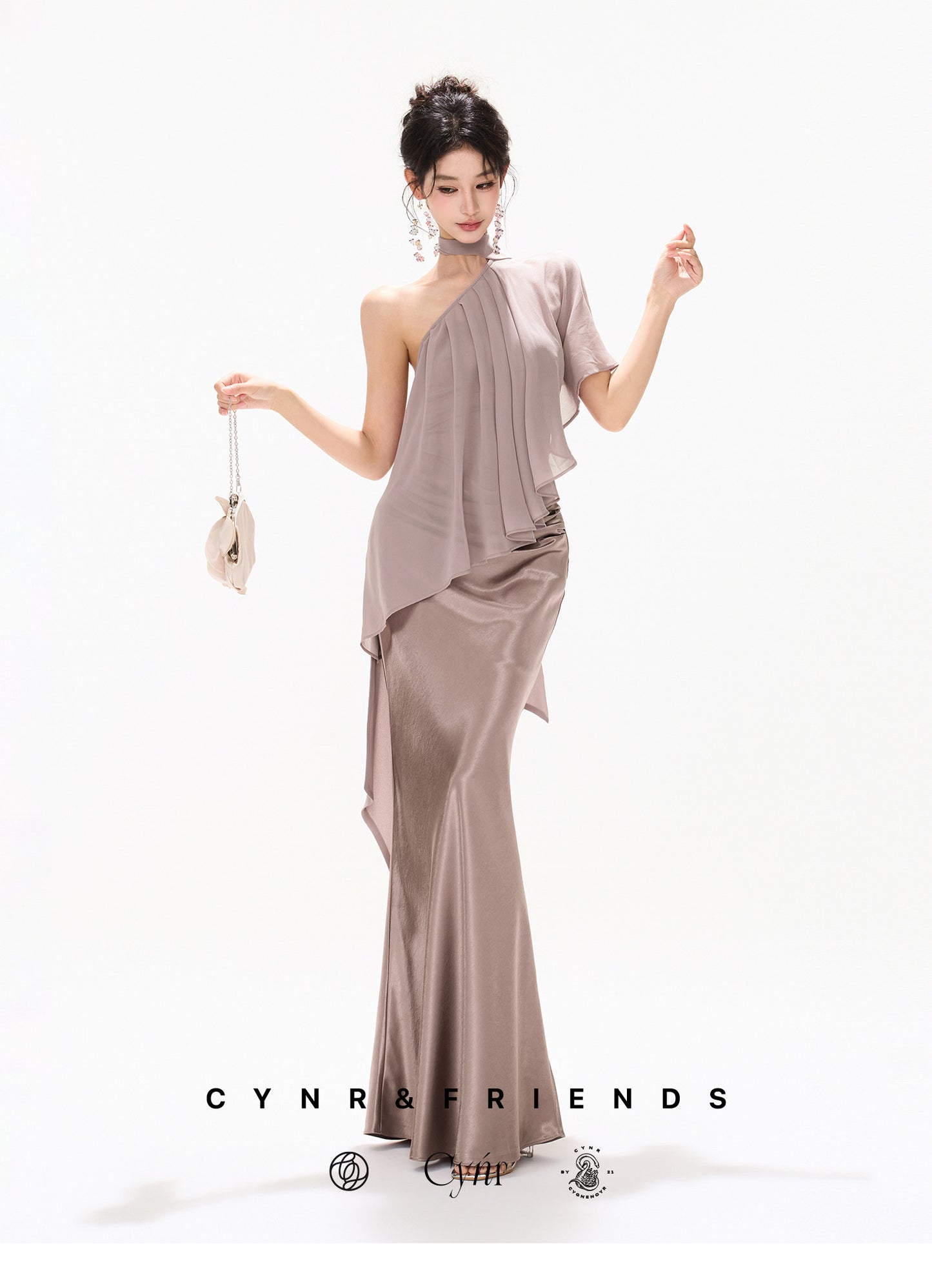 VIOLET DRAPED MERMAID SET