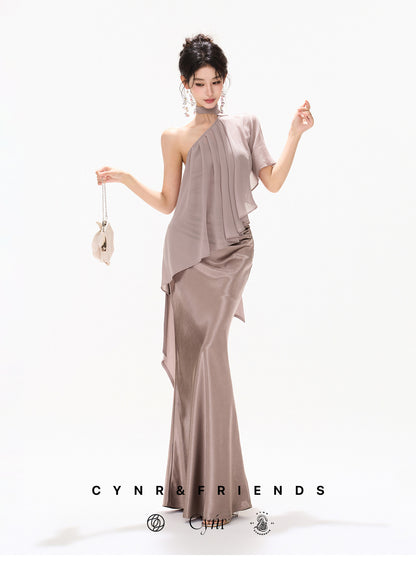 VIOLET DRAPED MERMAID SET